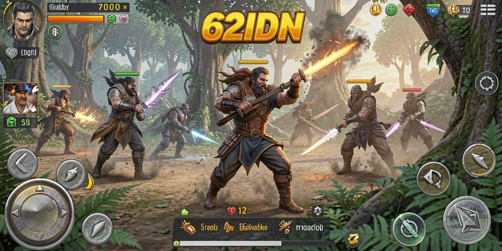 Tampilan screenshot gameplay 62IDN dengan pertempuran strategi yang intens.