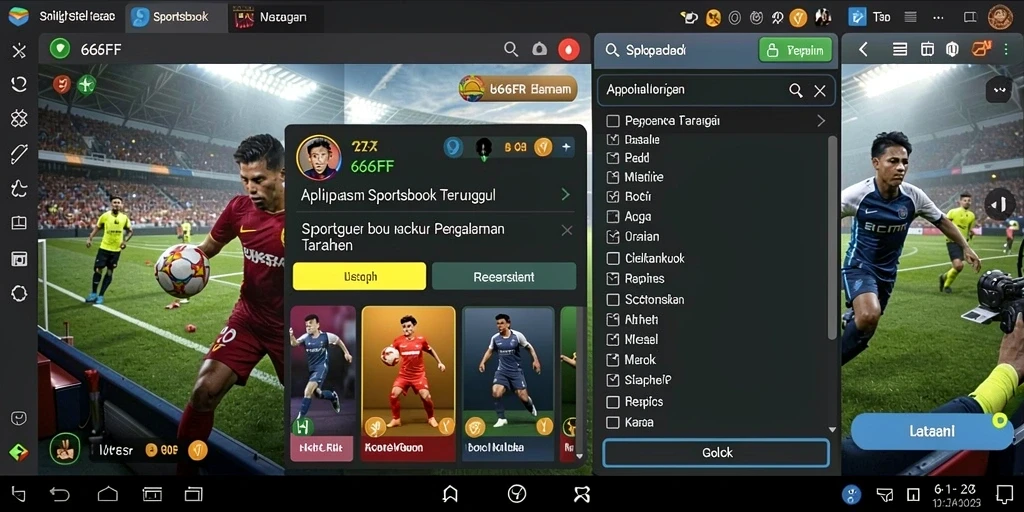 Tampilan gameplay yang menarik dari aplikasi Sportsbook.