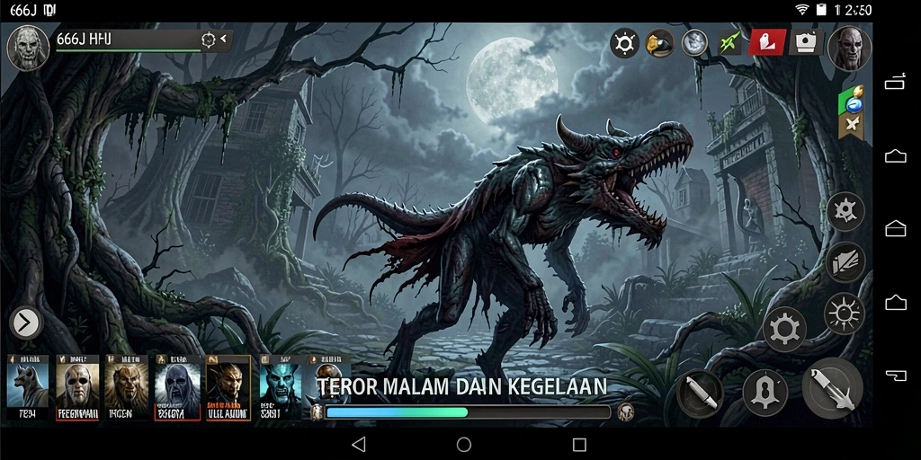 Tangkapan layar gameplay 666J menampilkan momen mencekam dan ketegangan maksimal.