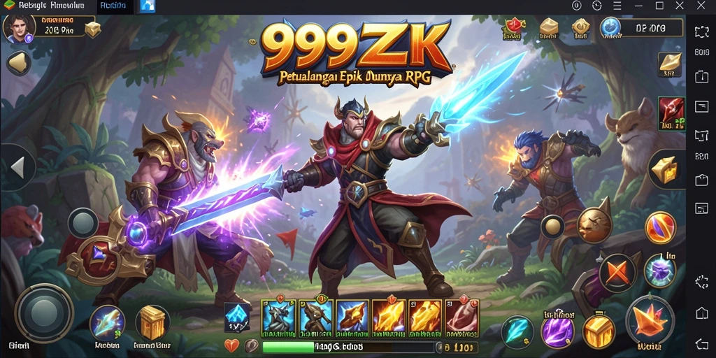 Tampilan utama gameplay <strong>999ZK</strong> dengan aksi petualangan RPG yang mendebarkan.