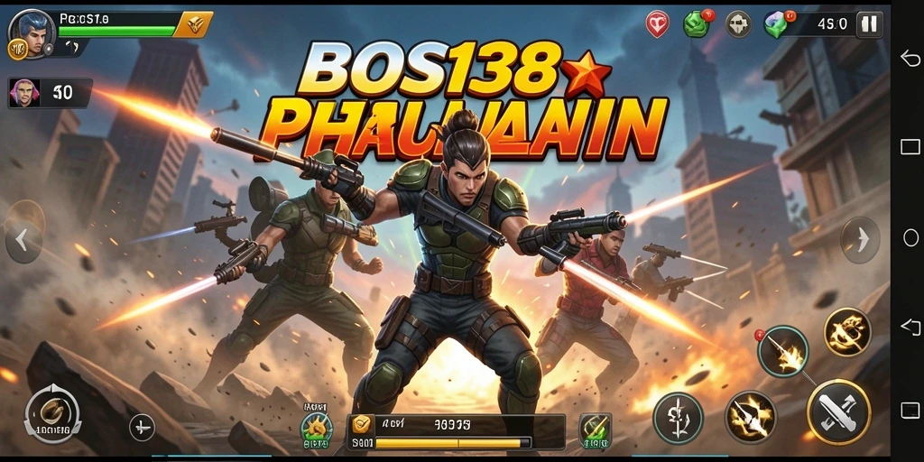 Screenshot utama BOS138 menampilkan aksi gameplay intens dan seru.