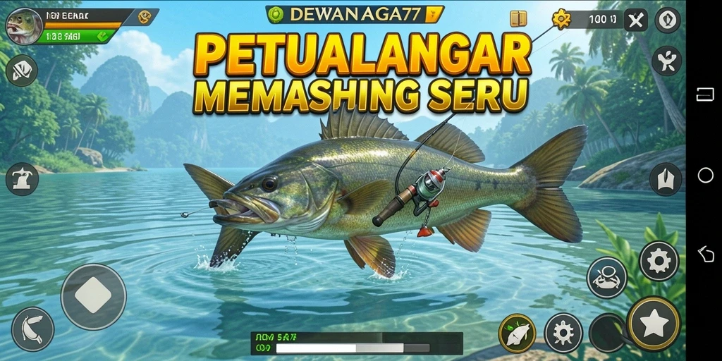 Tampilan gameplay <strong>DEWANAGA77</strong> menampilkan aksi memancing yang menarik.