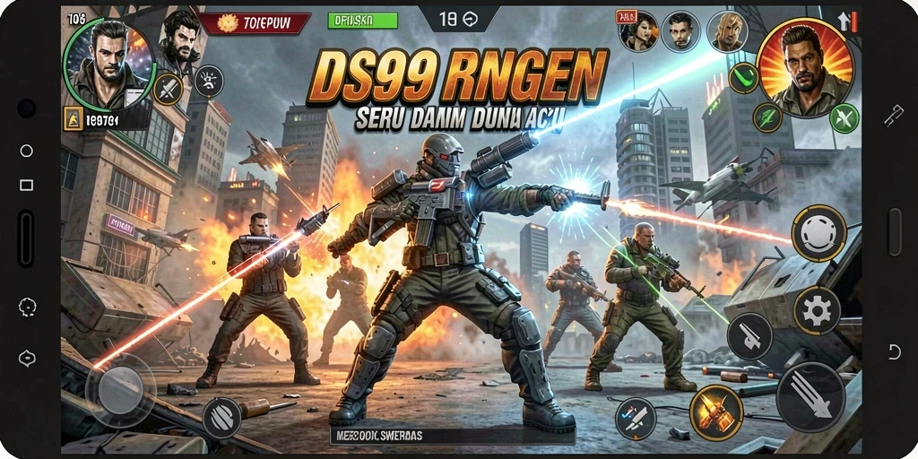 Tampilan gameplay DS99 yang penuh aksi dan menegangkan.