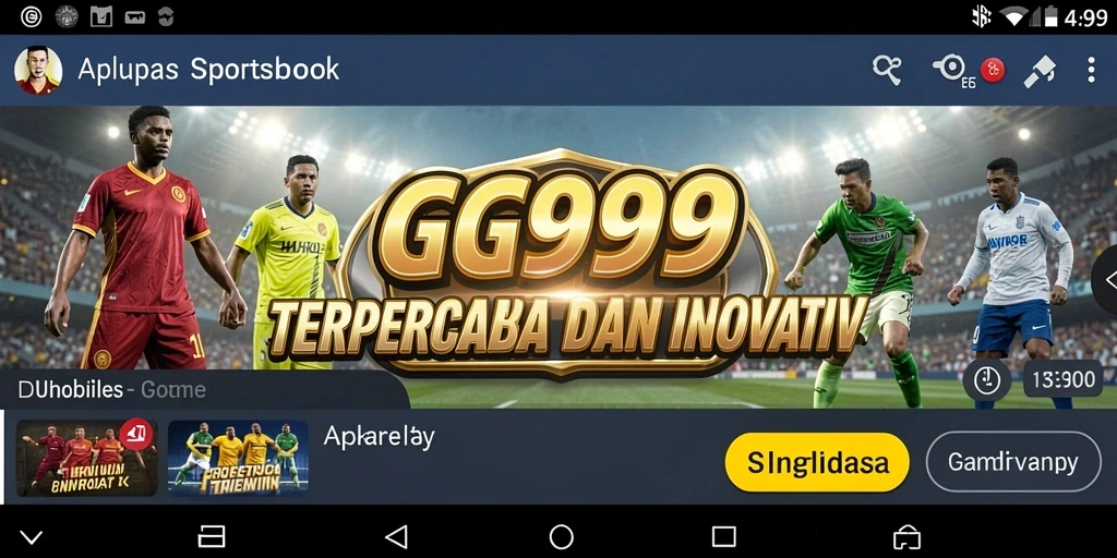 Tampilan gameplay Sportsbook dengan taruhan langsung pada olahraga populer.