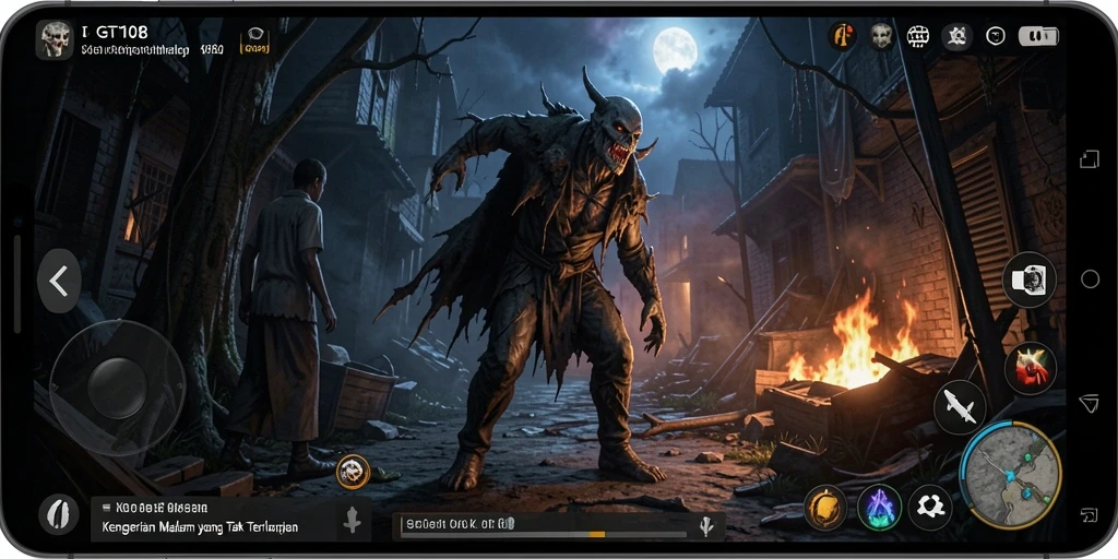 Screenshot menampilkan gameplay yang menghantui dan misterius.