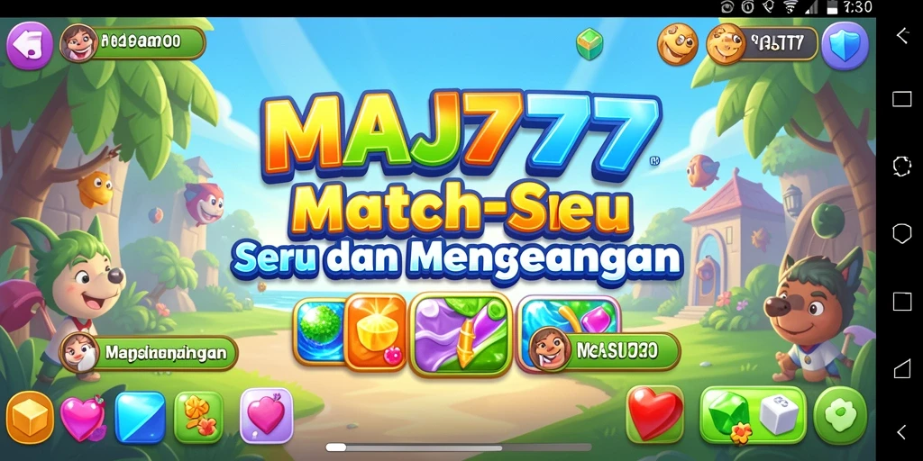 Tangkapan layar gameplay MAJ777 dengan pertempuran Match-3 yang menarik.