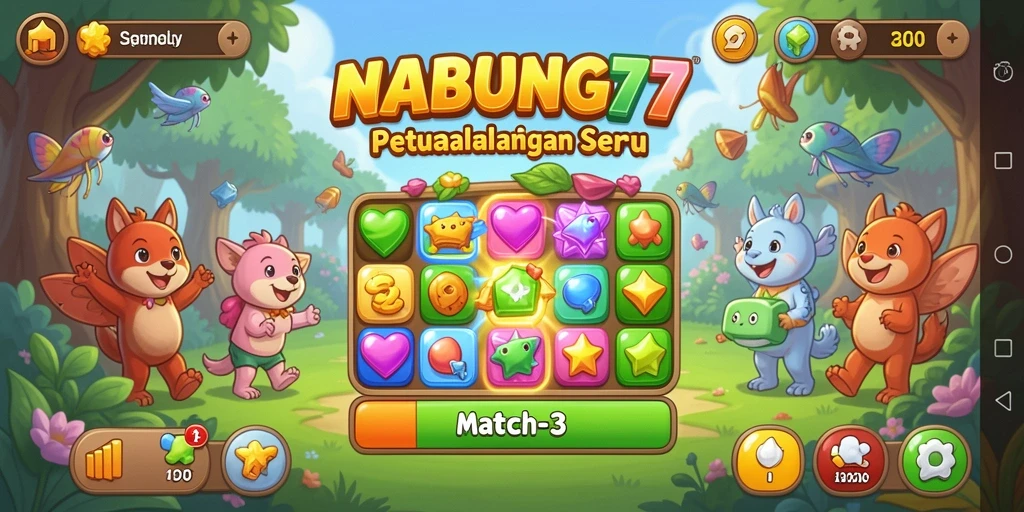 Gameplay seru dan menarik saat mencocokkan elemen di NABUNG77.