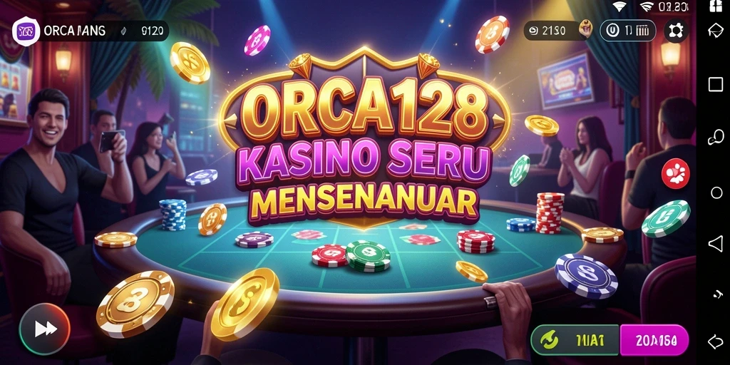 Screenshot gameplay ORCA128 menampilkan aksi kasino yang mendebarkan.