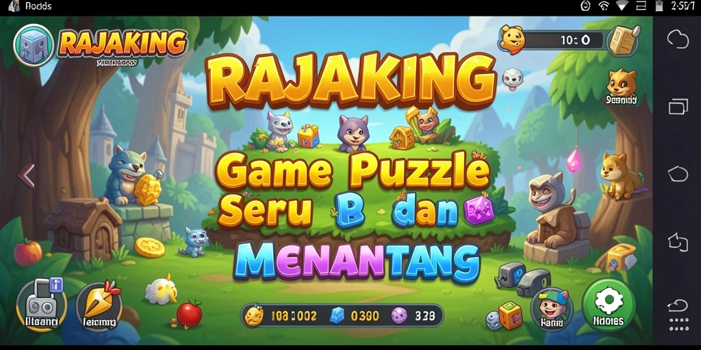 Tampilan gameplay RAJAKING dengan teka-teki menarik dan tantangan seru.