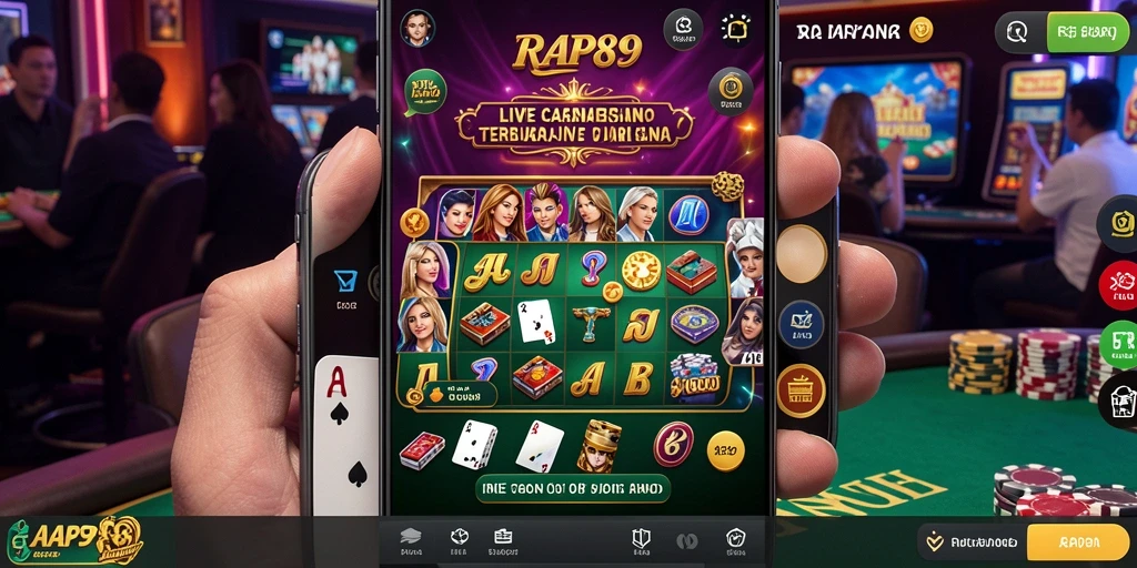 Screenshot utama RAP89 menampilkan dealer langsung dan gameplay menarik.