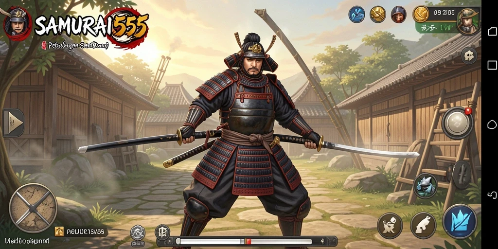 Gambar gameplay yang menunjukkan petualangan seru di SAMURAI555.