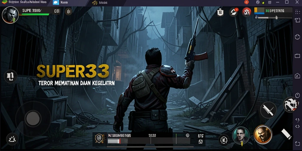 Gameplay SUPER33 menampilkan suasana mencekam yang menegangkan.