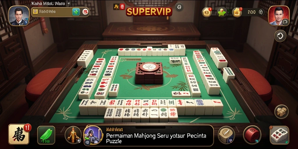 Tampilan gameplay Mahjong yang menakjubkan dan interaktif.