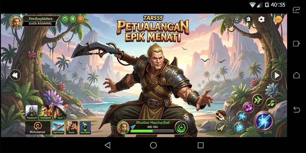 Screenshot TAR555 menampilkan aksi seru dalam permainan petualangan.