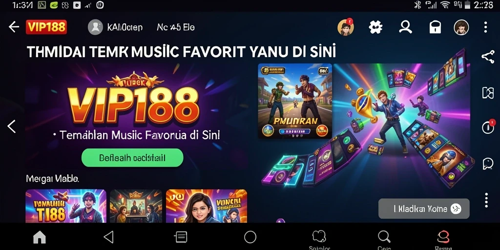 Screenshot gameplay VIP188 menampilkan bagaimana cara menemukan musik dengan mudah.