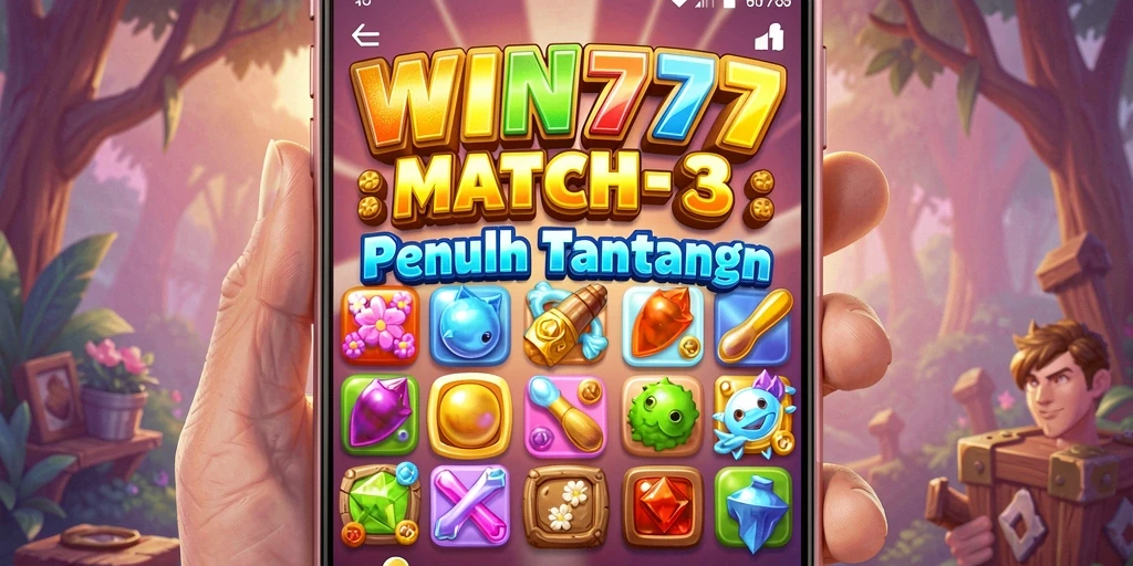 Tampilan gameplay yang menarik dari WIN777 dengan desain Match-3.